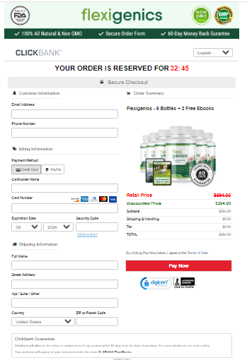 Flexigenics Secured Checkout Form